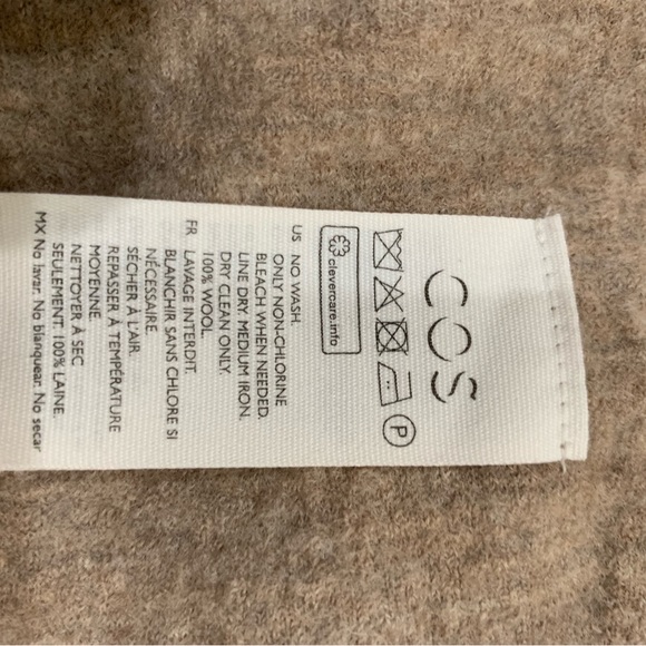 COS zip up wool jacket with zipper and patch pockets  size S - Picture 8 of 9